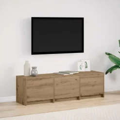 Mueble de TV Alberta 3 cajones + LED natural 40x140x34 cm
