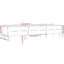 Mueble de TV Alexa roble 30x150x36 cm