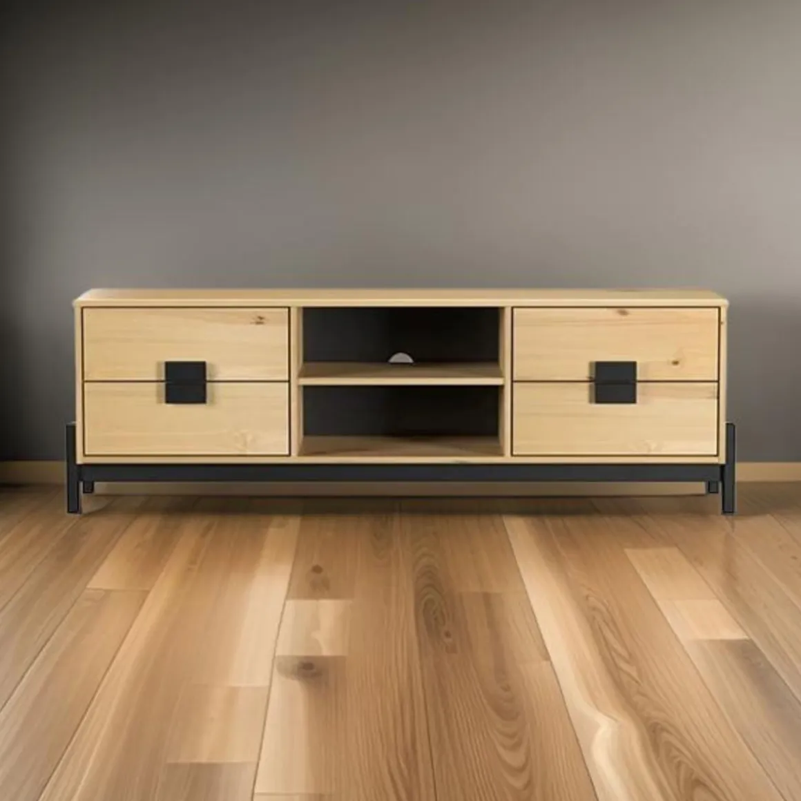 Mueble de TV Almería 4 cajones + 2 compartimentos natural 48x149x40 cm