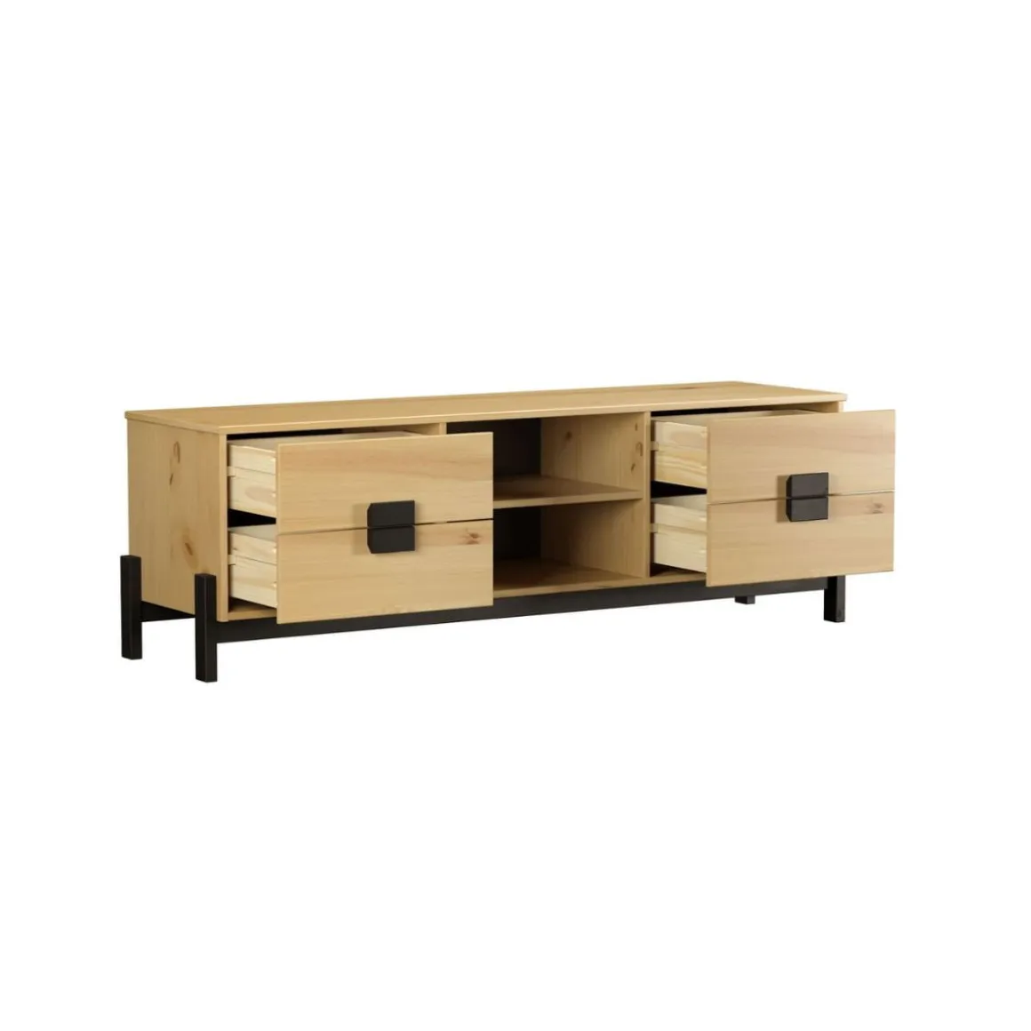 Mueble de TV Almería 4 cajones + 2 compartimentos natural 48x149x40 cm