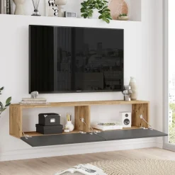 Mueble de TV Apia 2 puertas abatibles diseño flotante 29,1x140x31,6 cm