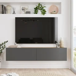 Mueble de TV Apia 2 puertas abatibles diseño flotante 29,1x140x31,6 cm