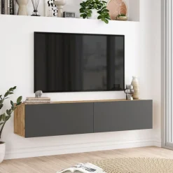 Mueble de TV Apia 2 puertas abatibles diseño flotante 29,1x140x31,6 cm
