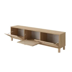Mueble de TV Aralia 3 puertas abatibles natural 45,6x180x32 cm