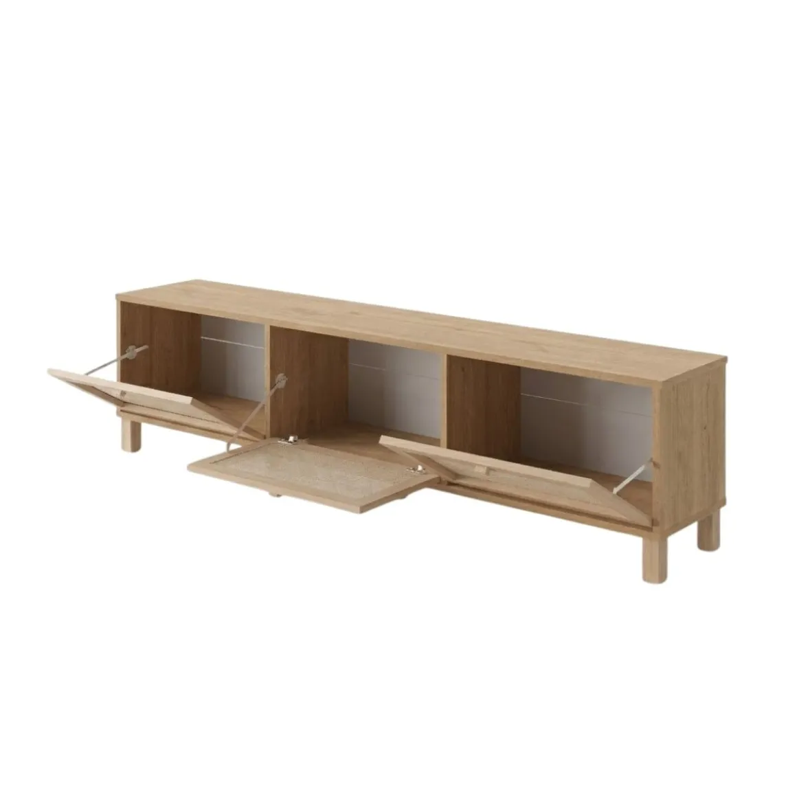 Mueble de TV Aralia 3 puertas abatibles natural 45,6x180x32 cm