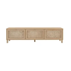 Mueble de TV Aralia 3 puertas abatibles natural 45,6x180x32 cm