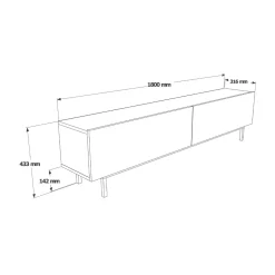 Mueble de TV Atrio 2 puertas abatibles blanco 43,3x180x31,6 cm