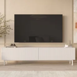 Mueble de TV Atrio 2 puertas abatibles blanco 43,3x180x31,6 cm