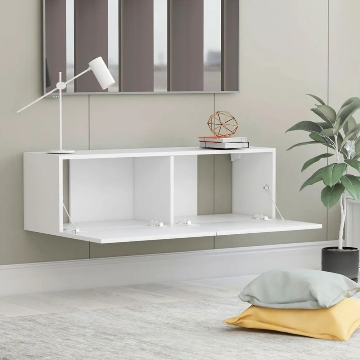 Mueble de TV Azyal flotante 2 puertas abatibles 30x100x30 cm