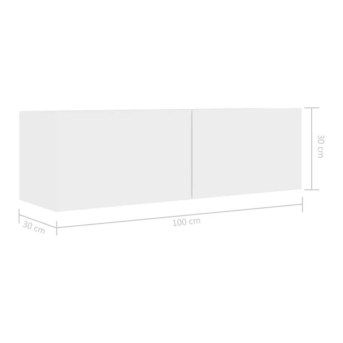 Mueble de TV Azyal flotante 2 puertas abatibles 30x100x30 cm