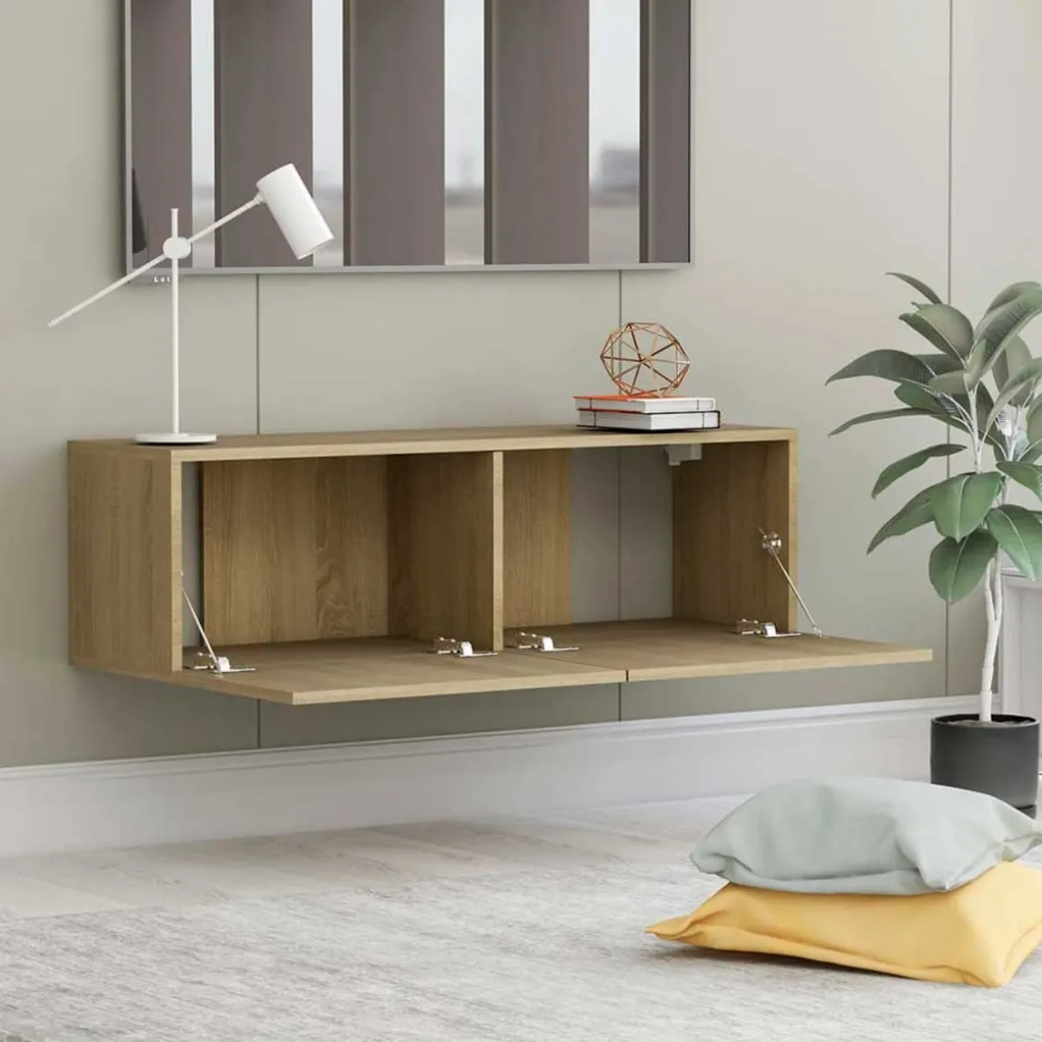 Mueble de TV Azyal flotante 2 puertas abatibles 30x100x30 cm
