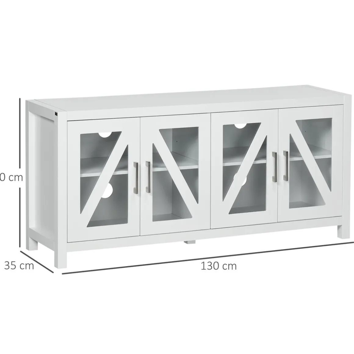 Mueble de TV Bank Homcom 4 puertas blanco 60x130x35 cm