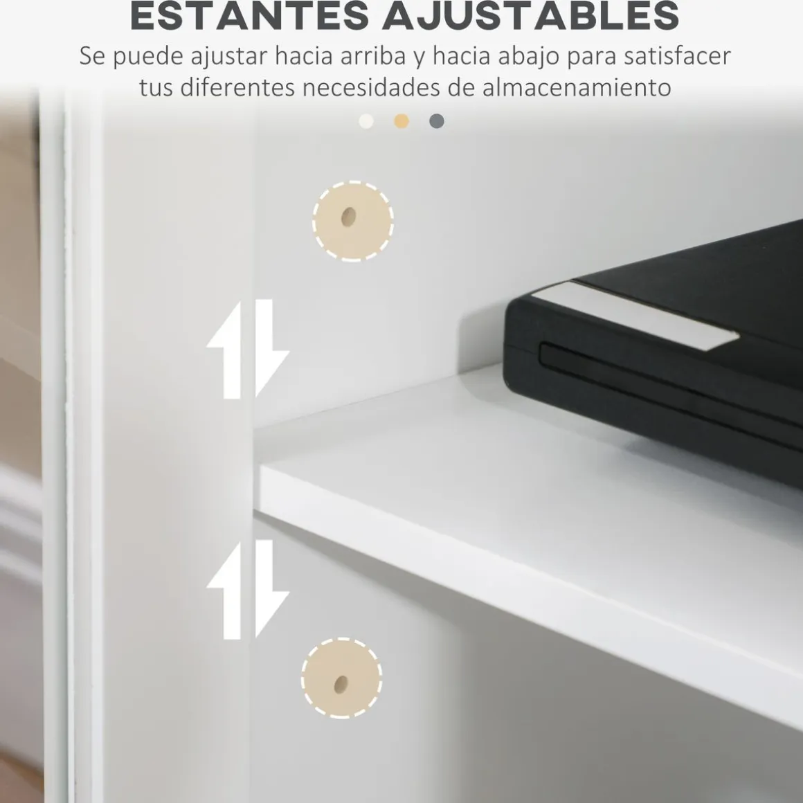 Mueble de TV Bank Homcom 4 puertas blanco 60x130x35 cm