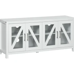 Mueble de TV Bank Homcom 4 puertas blanco 60x130x35 cm