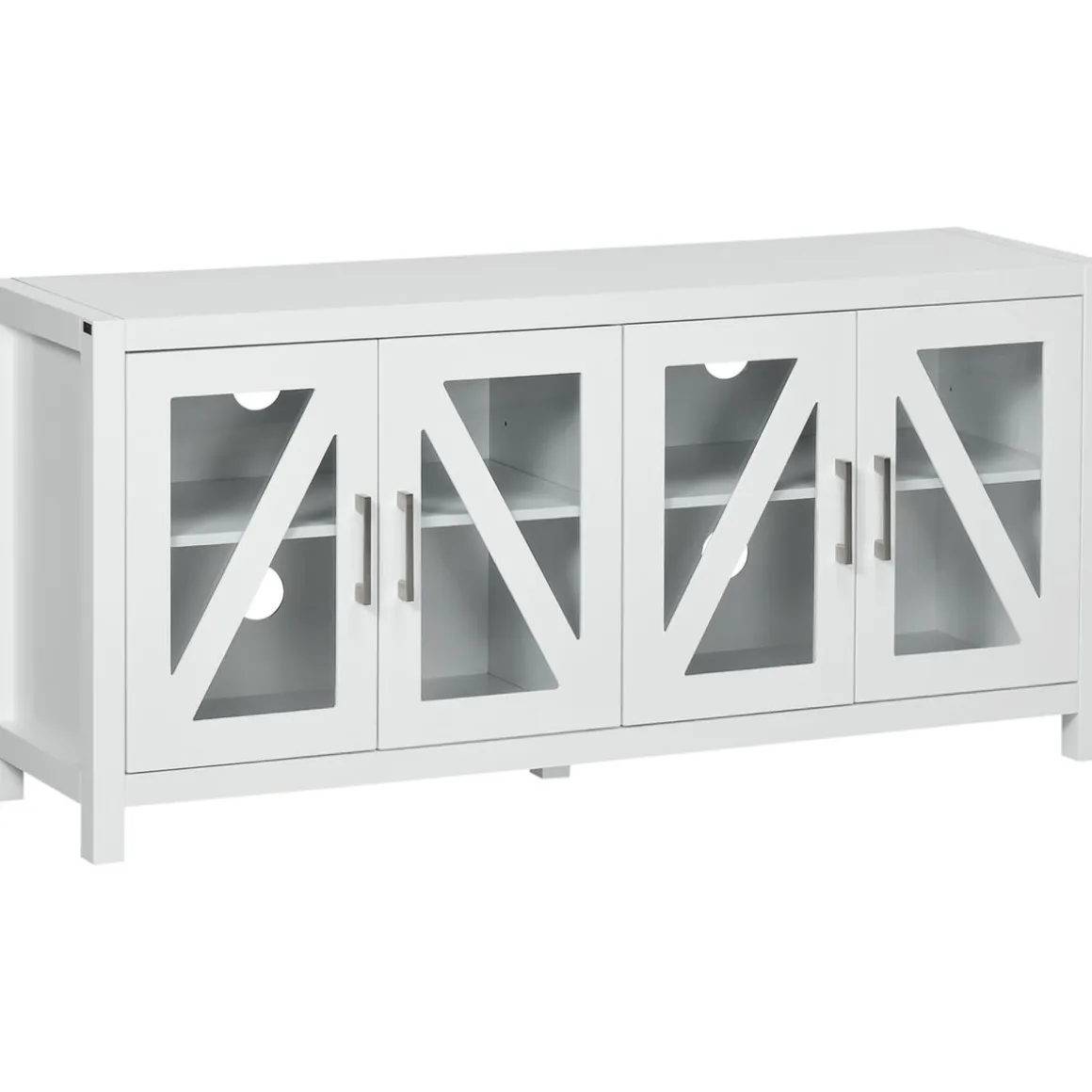 Mueble de TV Bank Homcom 4 puertas blanco 60x130x35 cm