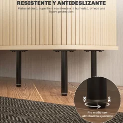 Mueble de TV Calamita Homcom 2 puertas + 2 compartimentos roble 55x120x40 cm
