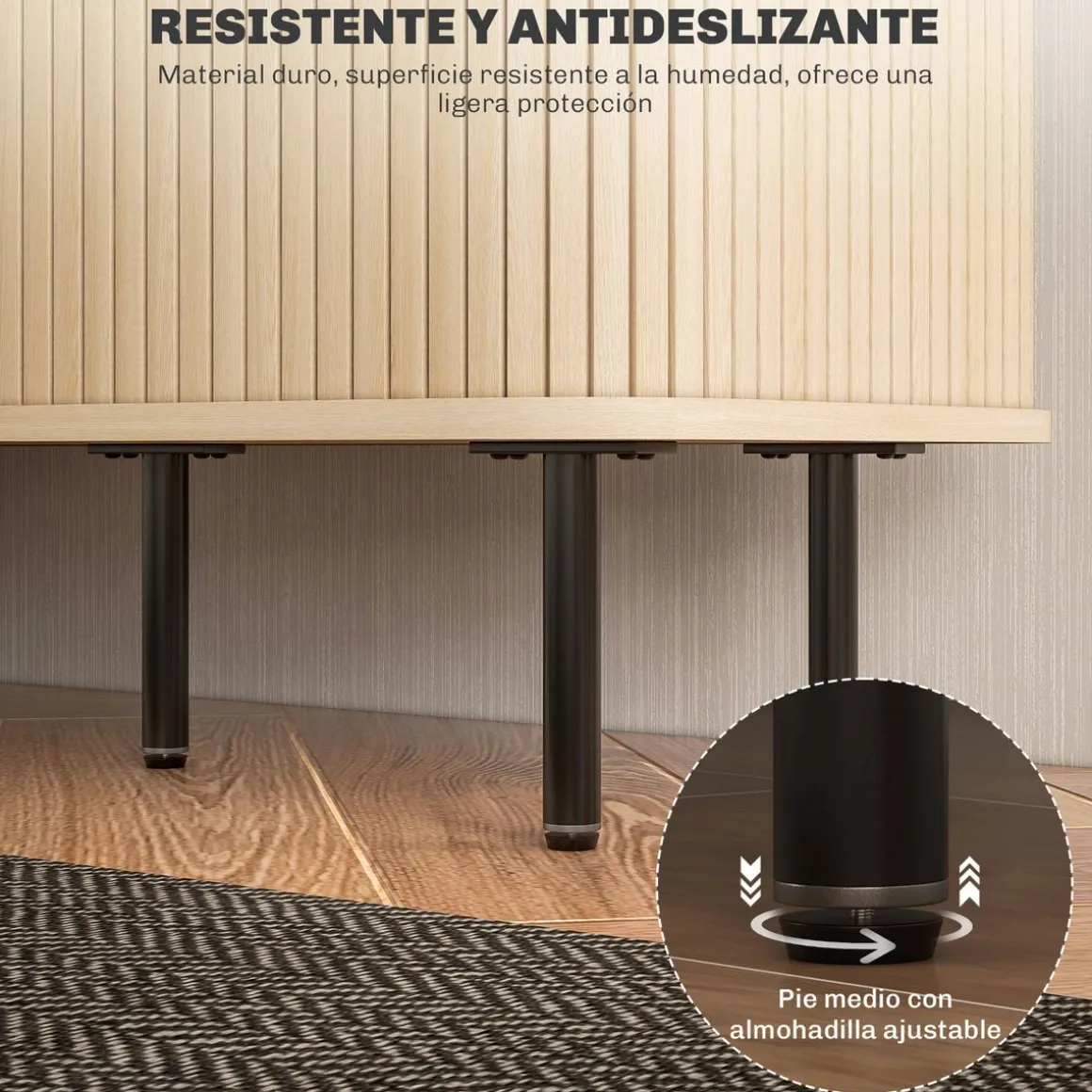 Mueble de TV Calamita Homcom 2 puertas + 2 compartimentos roble 55x120x40 cm