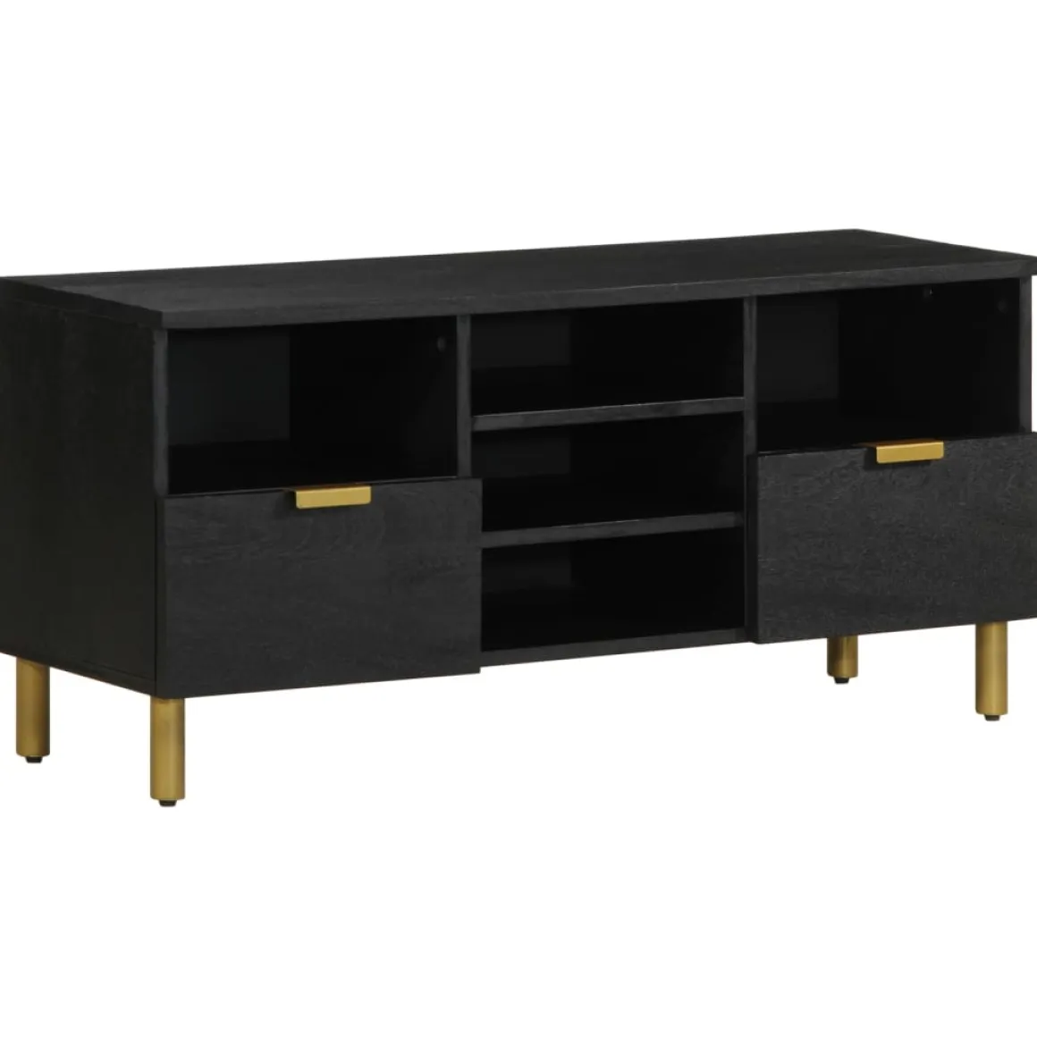 Mueble de TV Dalia 2 cajones + 5 compartimentos negro 46x100x33 cm