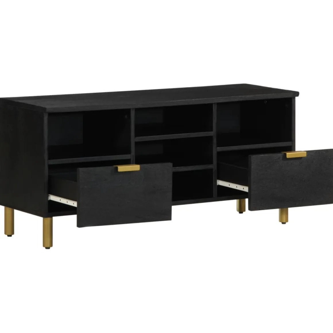 Mueble de TV Dalia 2 cajones + 5 compartimentos negro 46x100x33 cm