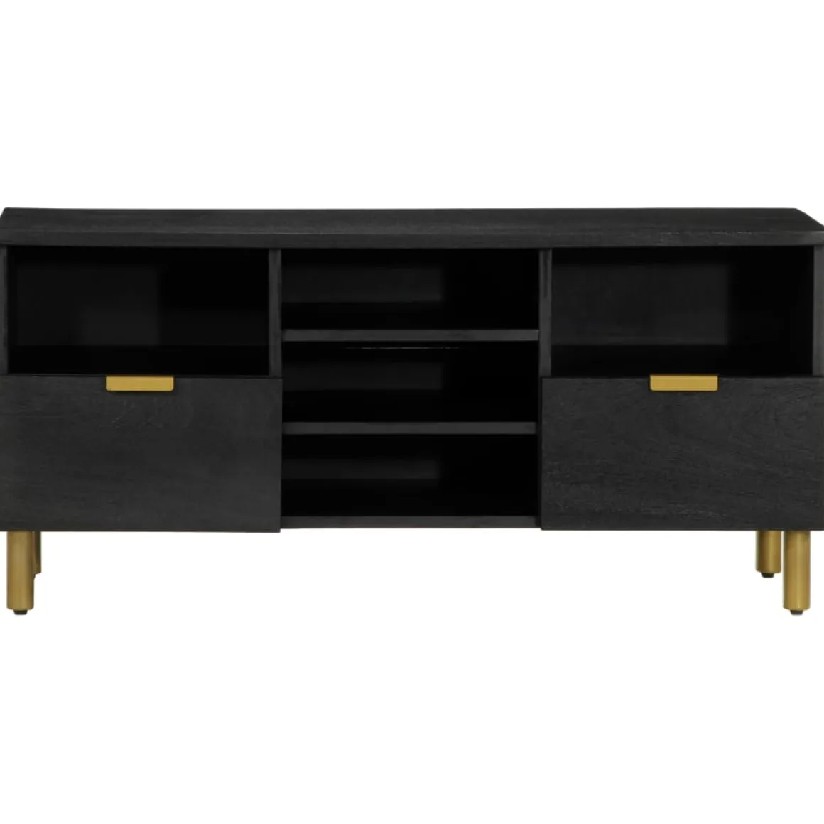 Mueble de TV Dalia 2 cajones + 5 compartimentos negro 46x100x33 cm