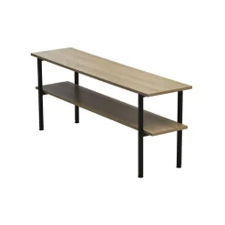 Mueble de TV Deck 2 estantes negro/natural 48x120x30 cm