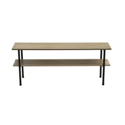 Mueble de TV Deck 2 estantes negro/natural 48x120x30 cm