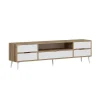 Mueble de TV Elina 4 cajones con 2 puertas blanco/beige 90x180x45 cm
