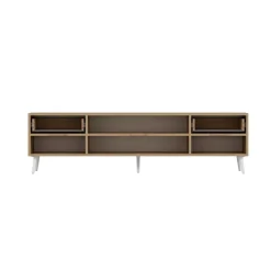 Mueble de TV Elina 4 cajones con 2 puertas blanco/beige 90x180x45 cm