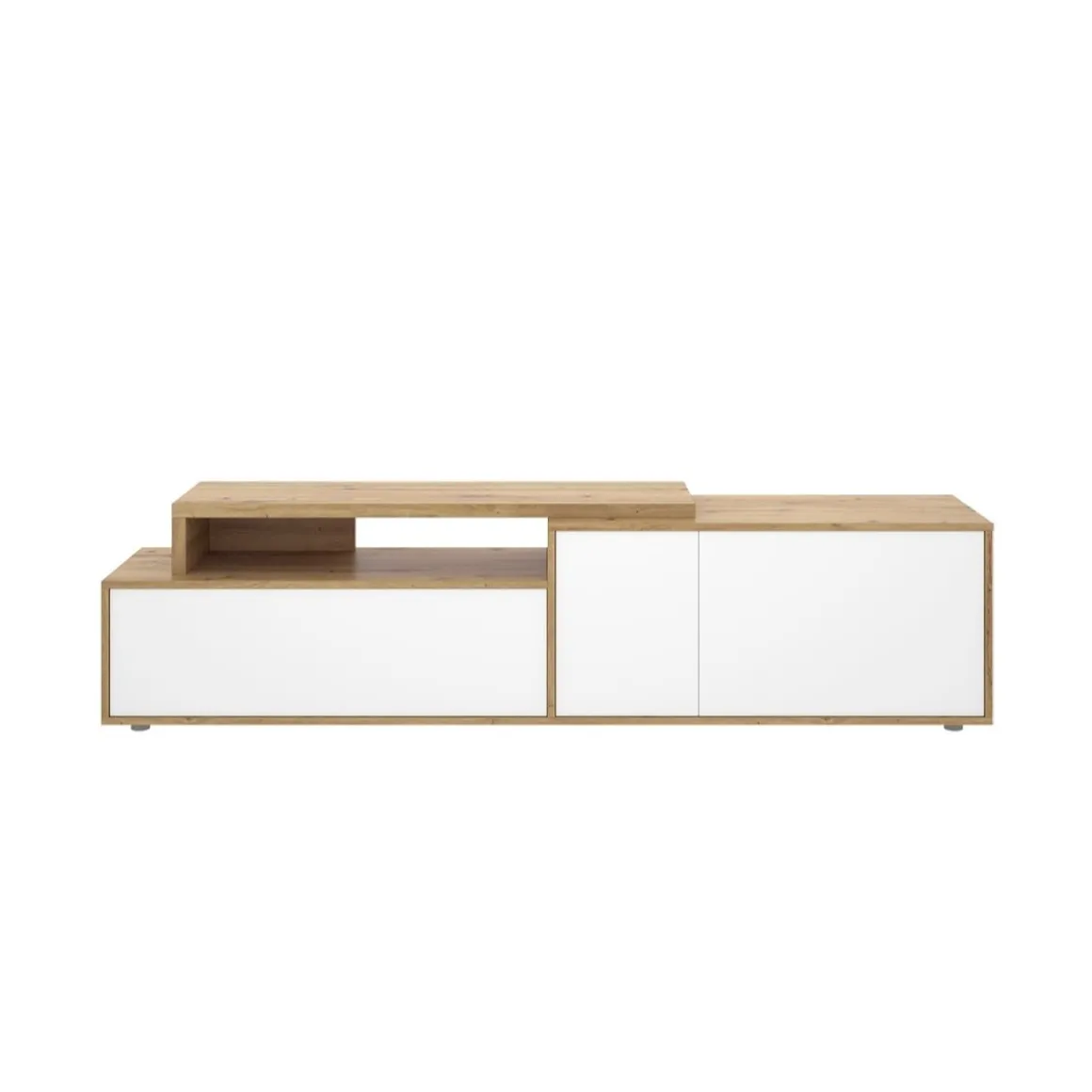 Mueble de TV Elsa puerta abatible con compartimento blanco/natural 46,9x185x40,2 cm
