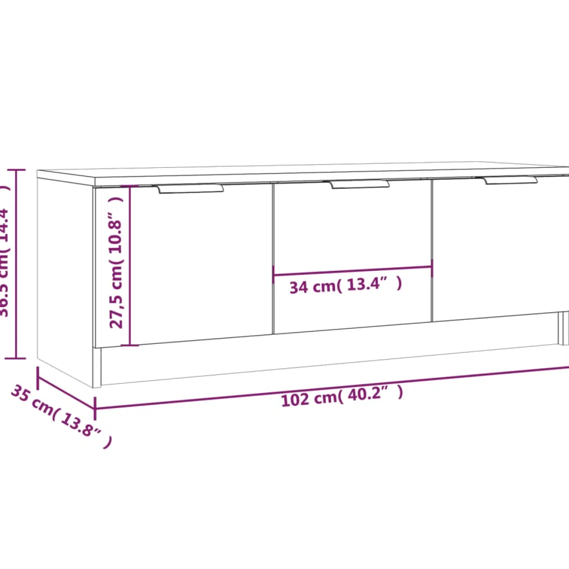 Mueble de TV Flex 33,5x102x35 cm