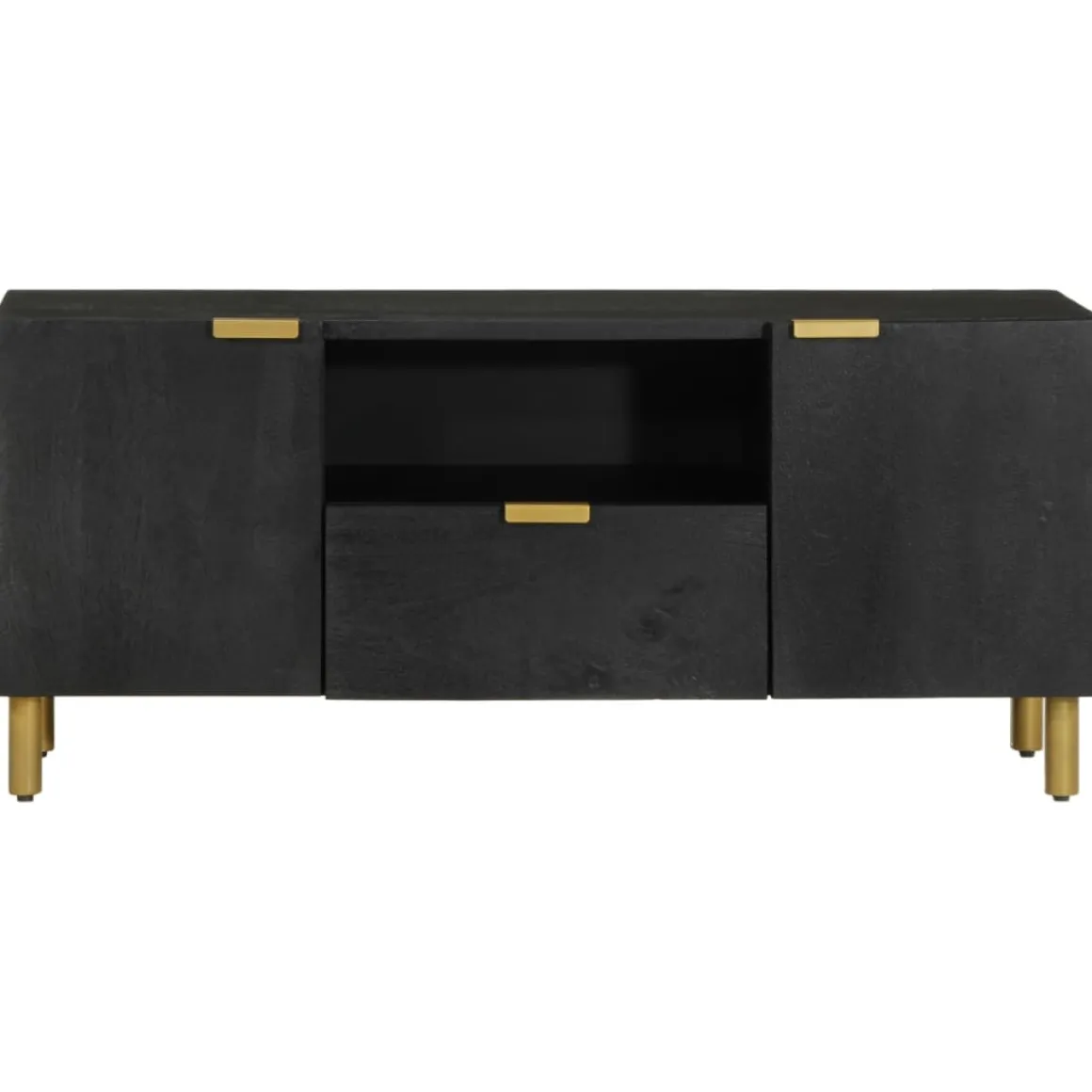 Mueble de TV Florencia 1 compartimento + 2 armarios + 1 cajón negro 46x105x33 cm