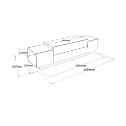 Mueble de TV Gaxio 4 puertas abatibles blanco/natural 38x160x37 cm
