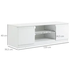 Mueble de TV Graham Homcom 2 puertas + 2 compartimentos blanco 40x120x39,5 cm