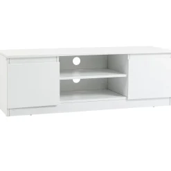 Mueble de TV Graham Homcom 2 puertas + 2 compartimentos blanco 40x120x39,5 cm