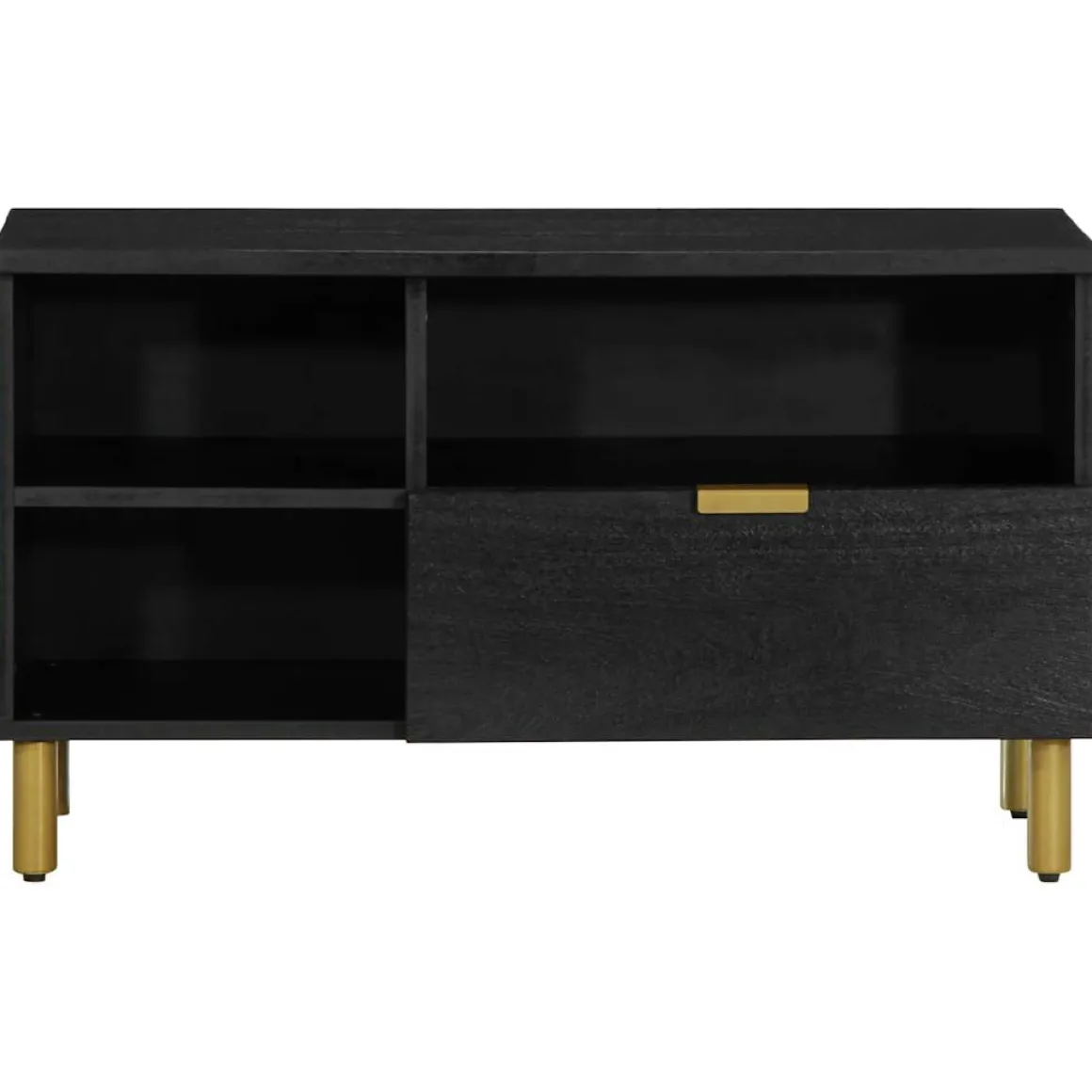 Mueble de TV Grillo 3 compartimentos + cajón negro 46x80x33 cm