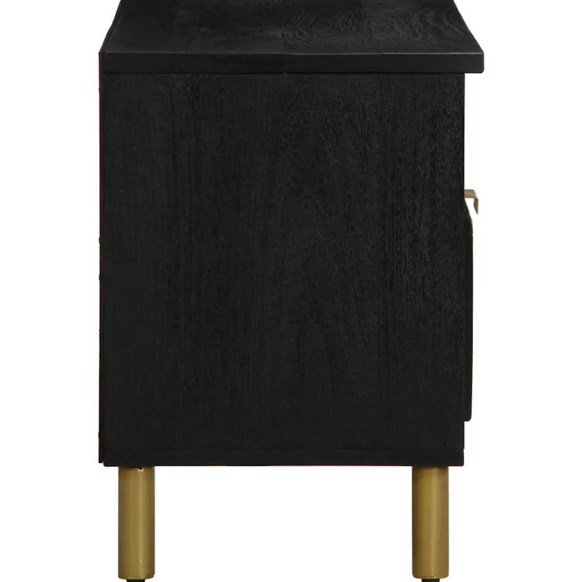 Mueble de TV Grillo 3 compartimentos + cajón negro 46x80x33 cm