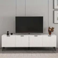 Mueble de TV Kale 4 puertas blanco 51x180x35 cm