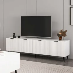 Mueble de TV Kale 4 puertas blanco 51x180x35 cm