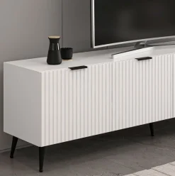 Mueble de TV Kale 4 puertas blanco 51x180x35 cm