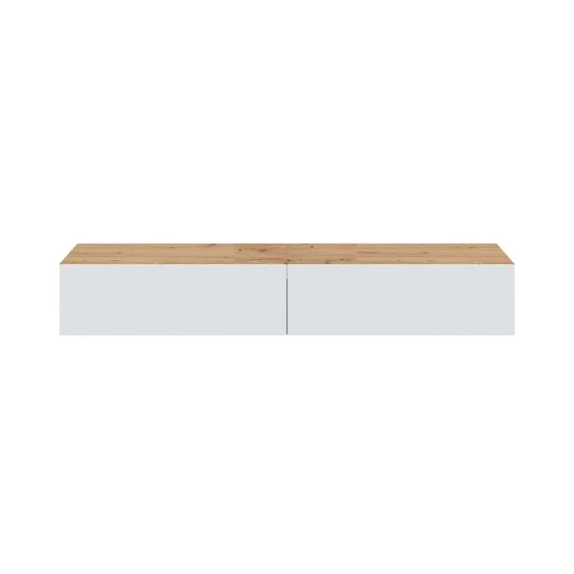 Mueble de TV Kaway dos puertas abatibles blanco/natural 28x180x34,5 cm