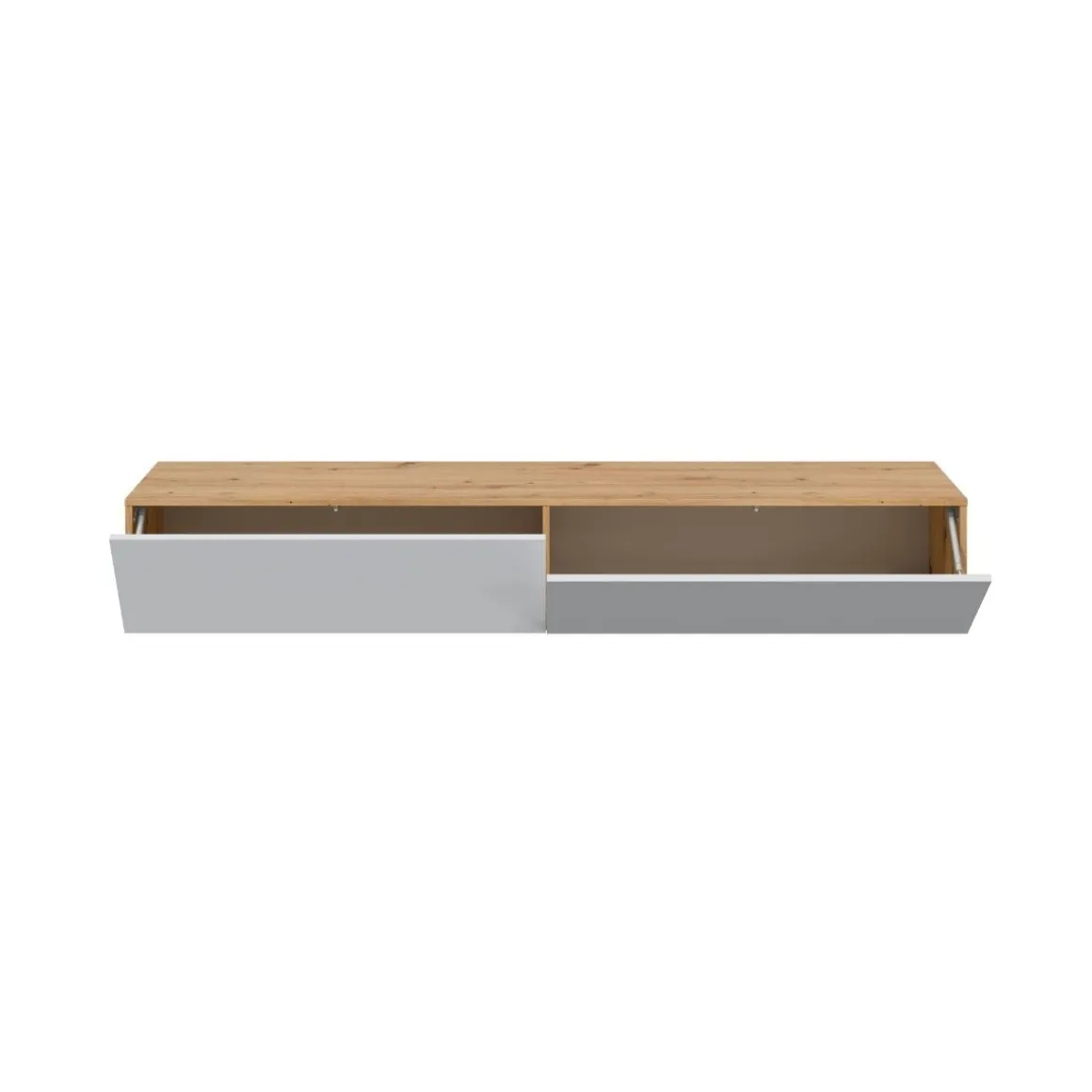 Mueble de TV Kaway dos puertas abatibles blanco/natural 28x180x34,5 cm