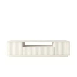 Mueble de TV Kora 3 puertas abatibles y compartimento blanco 44,6x180x44,5 cm