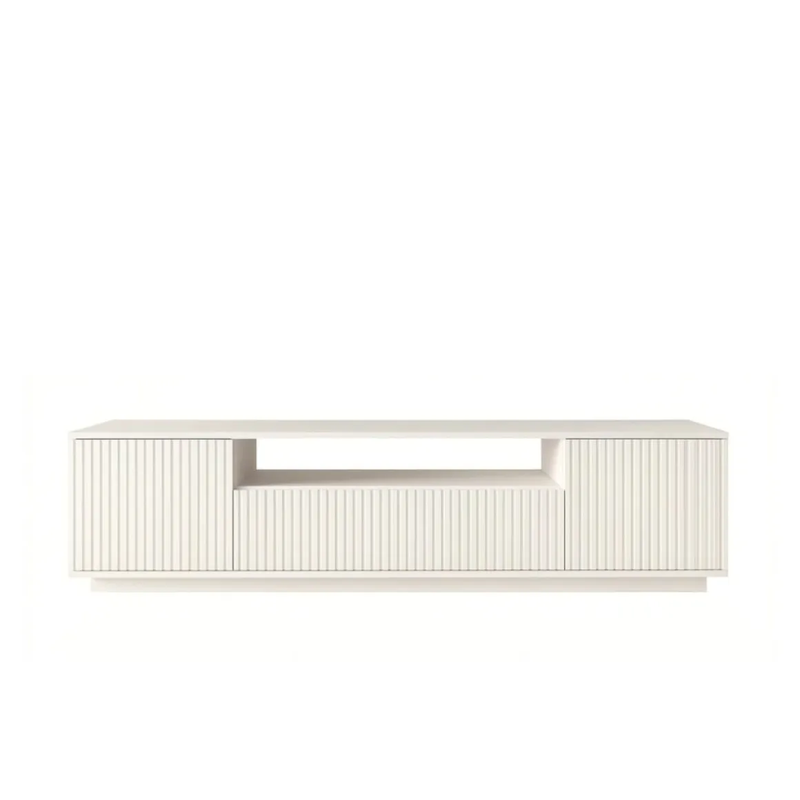 Mueble de TV Kora 3 puertas abatibles y compartimento blanco 44,6x180x44,5 cm
