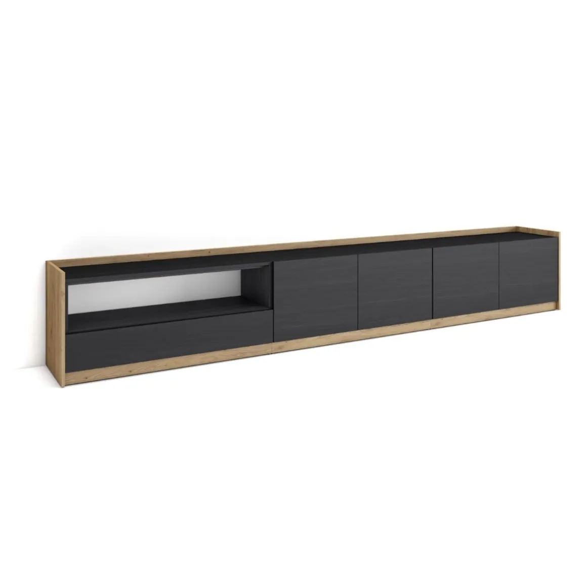 Mueble de TV Kroma 5 puertas con estante a la izquierda 50x310x37 cm