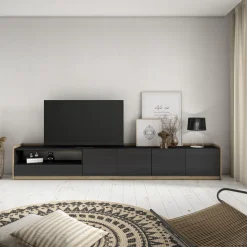 Mueble de TV Kroma 5 puertas con estante a la izquierda 50x310x37 cm