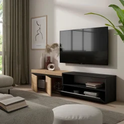 Mueble de TV Kroma 3 puertas con estante derecha 45x203x34,6 cm