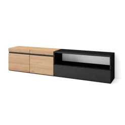 Mueble de TV Kroma 3 puertas con estante derecha 45x203x34,6 cm
