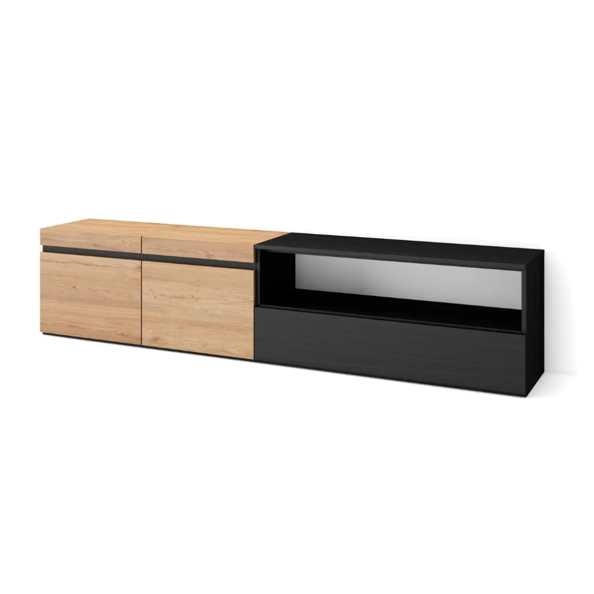 Mueble de TV Kroma 3 puertas con estante derecha 45x203x34,6 cm