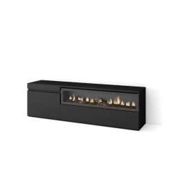 Mueble de TV Kroma 2 puertas con chimenea derecha 45x152,5x34,6 cm