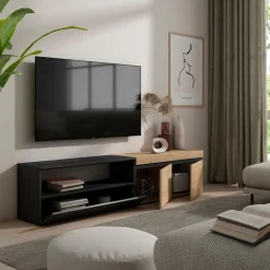 Mueble de TV Kroma 3 puertas con estante izquierda 45x203x34,6 cm